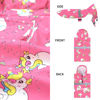 Picture of NACOCO Large Dog Raincoat Adjustable - Pet Unicorns Water Proof Clothes Lightweight Rain Jacket Poncho Hoodies with Strip Reflective Pink (M, Pink Unicorn)