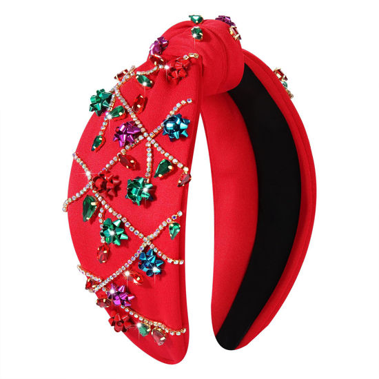 Picture of MOLOCH Christmas Headband for Women Christmas Tree Bow Snowflake Knotted Headband Jeweled Crystal Xmas Headband Christmas Decorations Gifts
