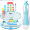Picture of Baby Nail Trimmer Electric, FANSIDI Baby Nail Clippers Safe Baby Nail File Kit with Extra 12 Replacement Pads, Trim Polish Grooming Kit for Newborn Infant Toddler or Adults Toes Fingernails Care, Blue