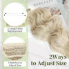 Picture of KooKaStyle Invisible Wire Hair Extensions with Transparent Headband Adjustable Size 4 Secure Clips Long Wavy Secret Wire Hairpiece 16 Inch for Women (Light Brown mix Platinum Blonde)