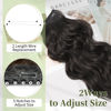 Picture of KooKaStyle Invisible Wire Hair Extensions with Transparent Headband Adjustable Size 4 Secure Clips Long Wavy Secret Wire Hairpiece 24 Inch Natural Black for Women
