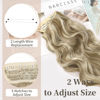 Picture of KooKaStyle Invisible Wire Hair Extensions with Transparent Headband Adjustable Size 4 Secure Clips Long Wavy Secret Wire Hairpiece for Women(24 Inch Dirty Blonde Mixed Bleach Blonde)
