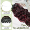 Picture of KooKaStyle Invisible Wire Hair Extensions with Transparent Headband Adjustable Size 4 Secure Clips Long Wavy Secret Wire Hairpiece 20 Inch Burgundy mix Dark Brown for Women