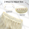 Picture of KooKaStyle Invisible Wire Hair Extensions with Transparent Wire Adjustable Size 4 Secure Clips Long Wavy Secret Hairpiece 20 Inch Platinum Blonde for Women