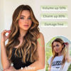 Picture of KooKaStyle Invisible Wire Hair Extensions with Transparent Headband Adjustable Size 4 Secure Clips Long Wavy Secret Wire Hairpiece 20 Inch Medium Brown to Caramel Blonde for Women