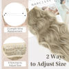 Picture of KooKaStyle Invisible Wire Hair Extensions with Transparent Headband Adjustable Size 4 Secure Clips Long Wavy Secret Wire Hairpiece 24 Inch for Women (Ash Brown mix Platinum Blonde)