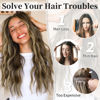 Picture of KooKaStyle Invisible Wire Hair Extensions with Transparent Headband Adjustable Size 4 Secure Clips Long Wavy Secret Wire Hairpiece 20 Inch Honey Blonde/Dark Brown for Women