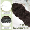 Picture of KooKaStyle Invisible Wire Hair Extensions with Transparent Headband Adjustable Size 4 Secure Clips Long Wavy Secret Wire Hairpiece 24 Inch Reddish Chocolate Brown for Women