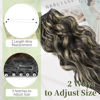 Picture of KooKaStyle Invisible Wire Hair Extensions with Transparent Headband Adjustable Size 4 Secure Clips Long Wavy Secret Wire Hairpiece 20 Inch Black with Blonde Highlights for Women