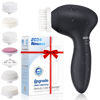 Picture of COSLUS Facial Cleansing Brush Silicone Face Scrubber: 7 in 1 FBS-D Electric Exfoliating Rotating Massage Device Waterproof Deep Cleaning Exfoliation Spa Machine - Electronic Skin Care Wash System