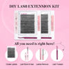 Picture of DIY Lash Extension Kit Individual Lashes Clusters Lash Bond and Seal, Clusters Lash Glue Remover and Eyelash Tweezers for Eyelash Extensions (40D-0.07C, 15-20mm, Kit)