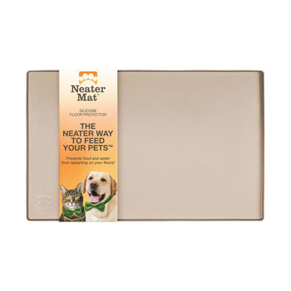 Picture of Neater Pet Brands Neater Mat - Waterproof Silicone Pet Bowls Mat - Protect Floors from Food & Water (Cappuccino, 19" x 12" Silicone)