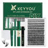 Picture of DIY Lash Extension Kit KEYYOU 300Pcs Individual Eyelash Extension Kit 40D 0.07D Curl 9-18MIX Lash Clusters Kit with Lash Glue Remover Applicator Easy to Use for Beginners(Kit-40D-0.07D,9-18MIX)
