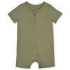 Picture of Gerber Unisex Baby Buttery Soft Short Sleeve Romper with Viscose Made from Eucalyptus, Olive, 6-9 Months