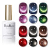 Picture of Double Rhythm Cat Eye Gel Nail Polish Set of 6 Colors Shimmer Glitter with Magnet 9D Holographic Reflective Magnetic Nail Polish (Red Black Brown Purple Blue Green-Kit 26)