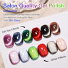 Picture of Double Rhythm Cat Eye Gel Nail Polish Set of 6 Colors Shimmer Glitter with Magnet 9D Holographic Reflective Magnetic Nail Polish (Red Black Brown Purple Blue Green-Kit 26)
