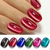Picture of Double Rhythm Cat Eye Gel Nail Polish Set of 6 Colors Shimmer Glitter with Magnet 9D Holographic Reflective Magnetic UV Nail Polish Kit (Silk Black Red Blue Green Pink Teal-Kit 41)