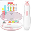 Picture of Baby Nail Trimmer Electric, FANSIDI Baby Nail File Infant Nail Clippers with 10 Grinding Pads 8 Sandpapers for Newborn Infant Toddler or Adults Toes Fingernails Care - AA Battery Operated (White/Pink)