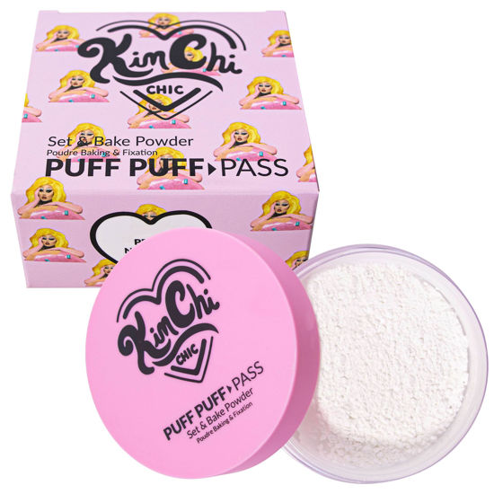 Picture of Kimchi Chic Beauty Puff Puff Pass Set and Bake Powder, Loose Face Powder with Extra Fluffy Setting Powder Puff, Soft Lavender Face Makeup for Uneven Skin Tone, 01 lvander