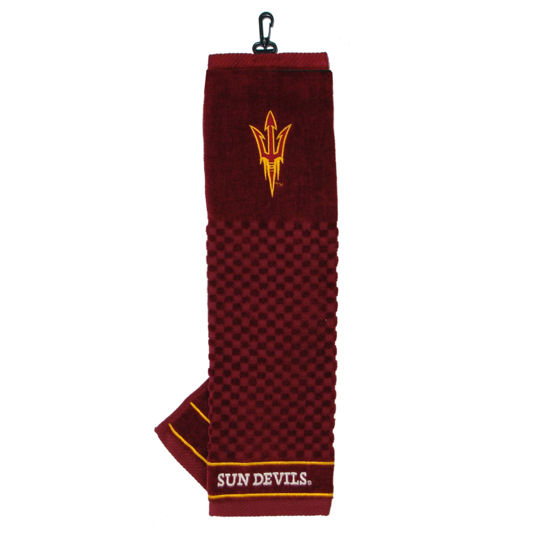 Picture of Team Golf NCAA Arizona State Sun Devils Embroidered Golf Towel Embroidered Golf Towel, Checkered Scrubber Design, Embroidered Logo