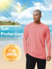Picture of TACVASEN Athletic Shirts for Men Long Sleeve Quick-Dry Hiking Tops UV Protection Sun Shirts SPF Surfing Shirt Swimmimg Rash Guard Shirts for Men Watermelon Red