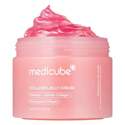 Picture of Medicube Collagen Jelly Cream- Niacinamide & Freeze-Dried Hydrolyzed Collagen - Boosts skin's barrier hydration and gives 24h Glow & Lifted Look - No artificial color, Korean skincare (3.71 fl.oz.)