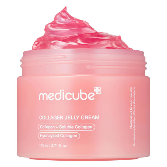 Picture of Medicube Collagen Jelly Cream- Niacinamide & Freeze-Dried Hydrolyzed Collagen - Boosts skin's barrier hydration and gives 24h Glow & Lifted Look - No artificial color, Korean skincare (3.71 fl.oz.)