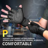 Picture of ihuan Ventilated Weight Lifting Gym Workout Gloves with Wrist Wrap Support for Men & Women, Full Palm Protection, for Weightlifting, Training, Fitness, Hanging, Pull ups