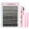 Picture of Lash Extension Kit 300 Pcs Lash Clusters Kit Lash Bond and Seal Waterproof DIY Lash Extension Kit Lash Remover Eyelash Brush Lash Tweezers Eyelash Extension Kit (Set 20D/40D/50D-0.07C-8-16Mix)