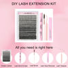 Picture of Lash Extension Kit 300 Pcs Lash Clusters Kit Lash Bond and Seal Waterproof DIY Lash Extension Kit Lash Remover Eyelash Brush Lash Tweezers Eyelash Extension Kit (Set 20D/40D/50D-0.07C-8-16Mix)