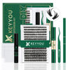 Picture of DIY Lash Extension Kit KEYYOU 300Pcs Individual Eyelash Extension Kit 50D 0.07D Curl 9-18MIX Lash Clusters Kit with Lash Glue Remover Applicator Easy to Use for Beginners(Kit-50D-0.07D,9-18MIX)