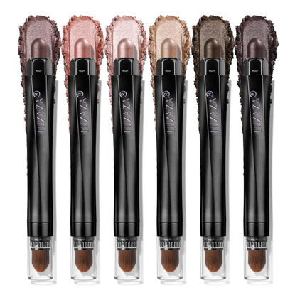 Picture of LUXAZA PRO Neutral Eyeshadow Stick Makeup Set, Metallic Shimmer Matte Cream Eye Shadow Eyeliner Brightener Pencil Crayon - Classic 6PCS A004