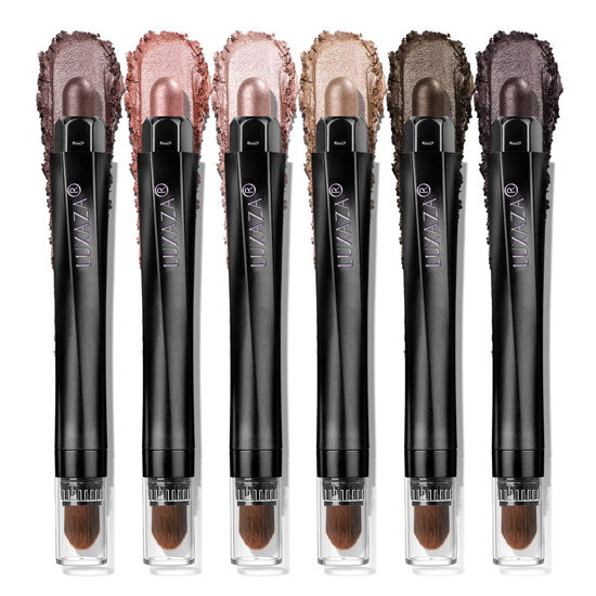 Picture of LUXAZA PRO Neutral Eyeshadow Stick Makeup Set, Metallic Shimmer Matte Cream Eye Shadow Eyeliner Brightener Pencil Crayon - Classic 6PCS A004