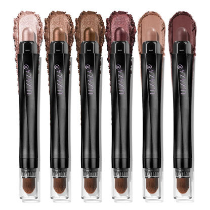 Picture of LUXAZA PRO Neutral Eyeshadow Stick Makeup Set, Metallic Shimmer Matte Cream Eye Shadow Eyeliner Brightener Pencil Crayon - Classic 6PCS A008