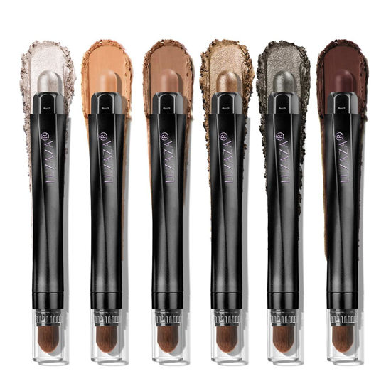 Picture of LUXAZA PRO Neutral Eyeshadow Stick Makeup Set, Metallic Shimmer Matte Cream Eye Shadow Eyeliner Brightener Pencil Crayon - Classic 6PCS A002
