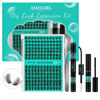 Picture of Lash Extension Kit,DIY Eyelash Clusters Kit 168Pcs with Lash Bond and Seal Glue Waterproof,Eyelashes Remover for Lash Cluster Extensions Kit for Beginner,Lashes Applicator Tool(Medusa,D-Mix8-16mm Kit)