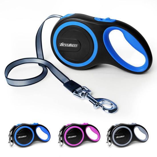 Picture of LIEVUIKEN 26 FT Retractable Dog Leash with No Tangle, Heavy Duty Great Leash for Dog up to 110lbs, One-Handed Brake, with Non-Slip Handle, Strong Nylon Tape for Small, Medium and Large Dogs