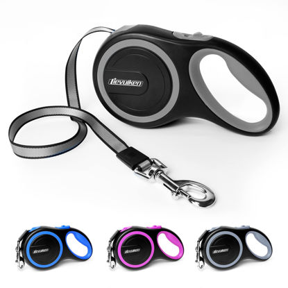 Picture of LIEVUIKEN 26 FT Retractable Dog Leash with No Tangle, Heavy Duty Great Leash for Dog up to 110lbs, One-Handed Brake, with Non-Slip Handle, Strong Nylon Tape for Small, Medium and Large Dogs