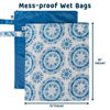 Picture of Tiny Twinkle Mess-proof Wet Bags 2 Pack Waterproof and Washable Bag for Travel storage, Stroller, Daycare, Baby Diapers, Yoga, Beach, Pool, Wet Toddler Swimsuits (Blue Tie Dye)