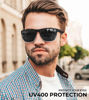 Picture of KALIYADI Polarized Sunglasses Men, Lightweight Mens Sunglasses Polarized UV Protection Driving Fishing Golf (Black Clear/Black Blue/Black Red)