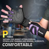 Picture of ihuan Ventilated Weight Lifting Gym Workout Gloves with Wrist Wrap Support for Men & Women, Full Palm Protection, for Weightlifting, Training, Fitness, Hanging, Pull ups