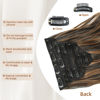 Picture of Fliace Highlight balayage dark brown Hairpieces, Natural & Blends Well Clip in Hair Extensions (20inch, 6pcs, Dark roasted coffee & Caraamel brown)