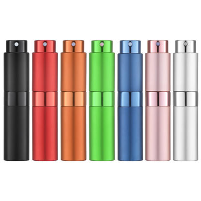 Picture of LISAPACK Atomizer Perfume 8ML Spray Bottle for Travel (7PCS), Empty Refillable Cologne Dispenser, Portable Sprayer for Men and Women (Multi-colored)