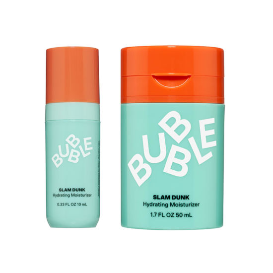 Picture of Bubble Skincare Slam Dunk Bundle - Hydrating Face Cream for Dry Skin Made with Vitamin E + Aloe Vera Juice for a Glowing Complexion - Skin Care with Blue Light Protection (50ml + 10ml, 2 Count)