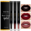 Picture of MAKI YIKA 3Pcs Matte Liquid Lipstick Makeup Set, Black Dark Red Nude Lipstick Long Lasting Smudge Proof Transfer Proof Lip Makeup |Black/Dark/Red Nude