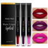 Picture of MAKI YIKA 3Pcs Matte Liquid Lipstick Makeup Set, Red Purple Pink Lipstick Long Lasting, Smudge Proof Non Transfer Lip Makeup