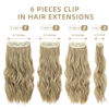 Picture of Fliace Clip in Hair Extensions, 6 PCS Natural & Soft Hair & Blends Well Hair Extensions, Long Wavy Hairpieces(20inch, 6pcs,Mixed Dirty Blonde)
