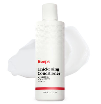 Picture of Keeps Hair Regrowth Treatment Mens Conditioner for Fuller, Thicker Looking Hair, 8 oz - Thinning and Hair Growth Conditioner for Men - DHT Blocker - Infused with Biotin, Caffeine, & Saw Palmetto