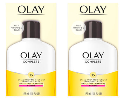 Picture of Olay Face Moisturizer Complete Lotion All Day Daily Facial Moisturizing Lotion SPF 15 for Normal Skin and Hydration, Oil-Free Non-Greasy, 6 Fl Oz (Pack of 2)
