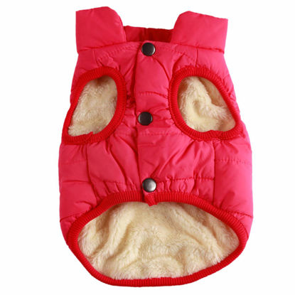 Picture of JoyDaog 2 Layers Fleece Lined Warm Dog Jacket for Winter Cold Weather,Soft Windproof Large Dog Coat,Pink XXXL